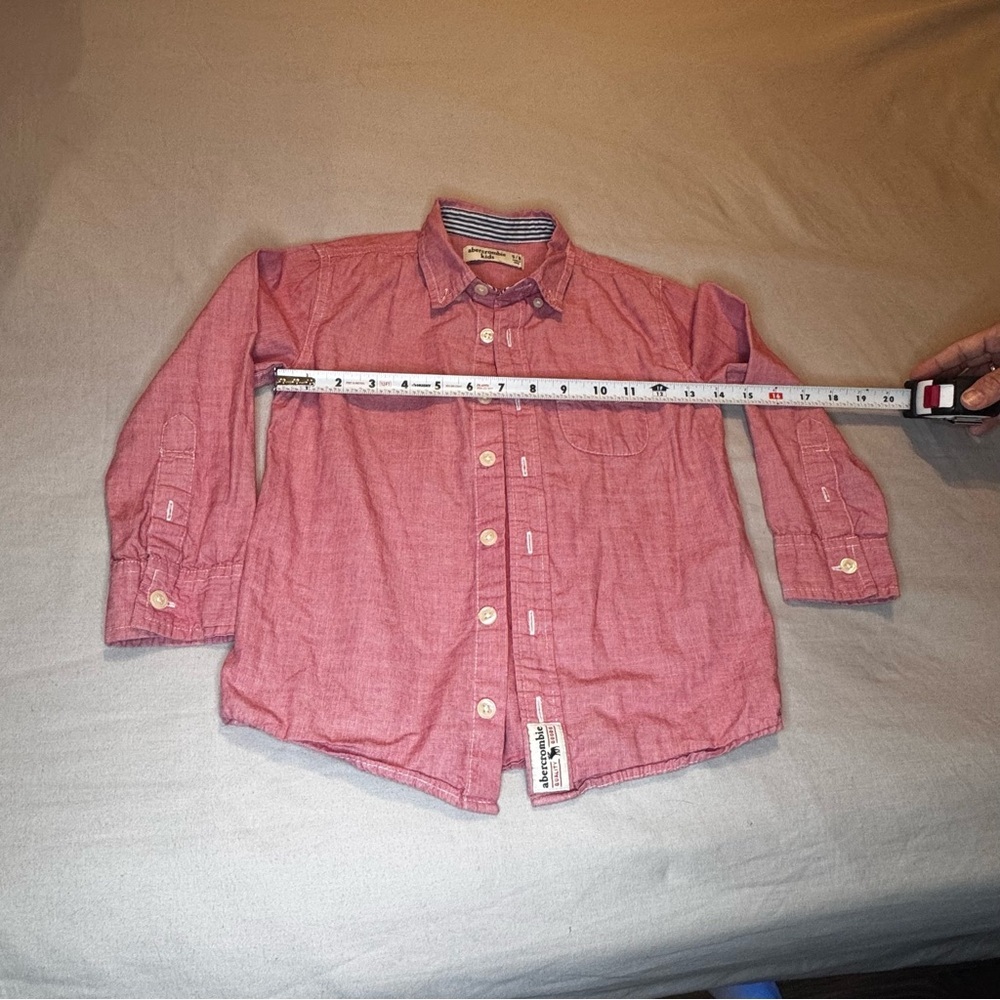 abercrombie kids Red Button-Down Shirt — Long Sleeve - Picture 4 of 8